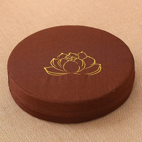 Yoga Meditation Cushion Round Thickened Embroidered Lotus Cushion with Backrest and Pillow 40*6cm Tatami Is Removable Washable