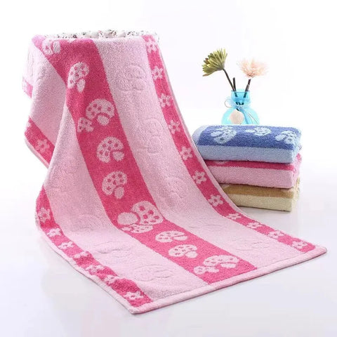 2pcs Cotton Towel Mushroom Style Absorbent Towel Quick Absorbent Soft Quick Dry Face Towel Bathroom Hotel Travel Supply