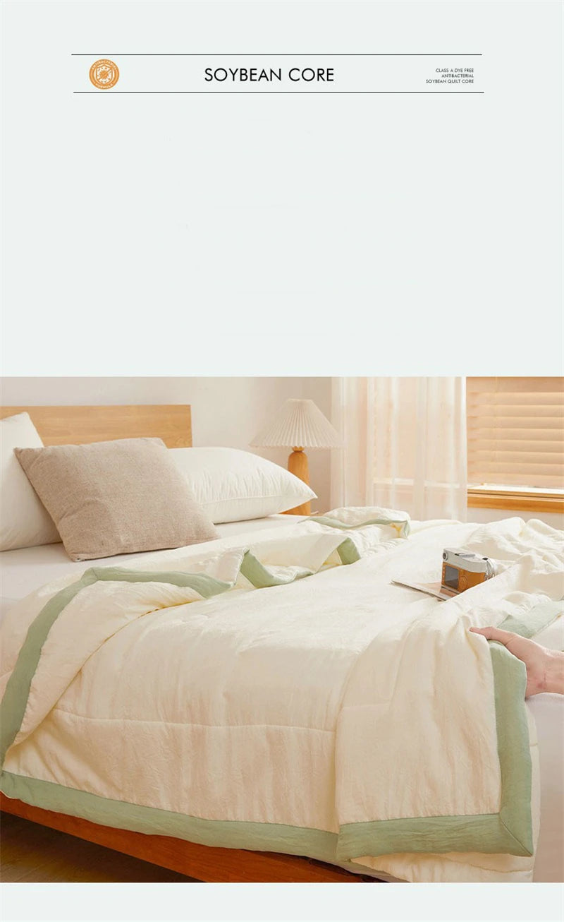New Soya Fibre Filling Summer Quilt Queen Grade A Maternal and Child Thin Comforter Antimicrobial Breathable King Size Duvet