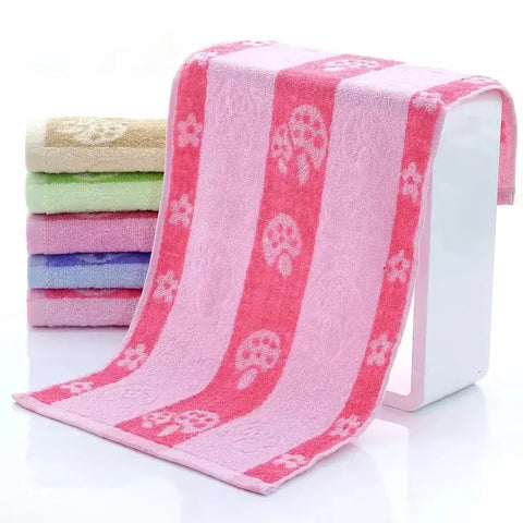 2pcs Cotton Towel Mushroom Style Absorbent Towel Quick Absorbent Soft Quick Dry Face Towel Bathroom Hotel Travel Supply
