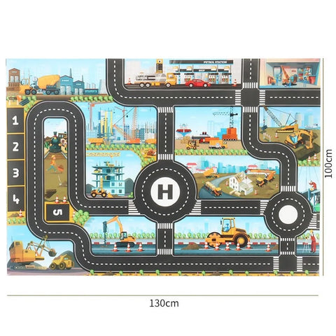 100x130 Kids Playmat Farm Road Portable Map Baby Educational Rugs Toddler Dinosaur Waterproof Play Mat Crawling Non-Toxic Carpet