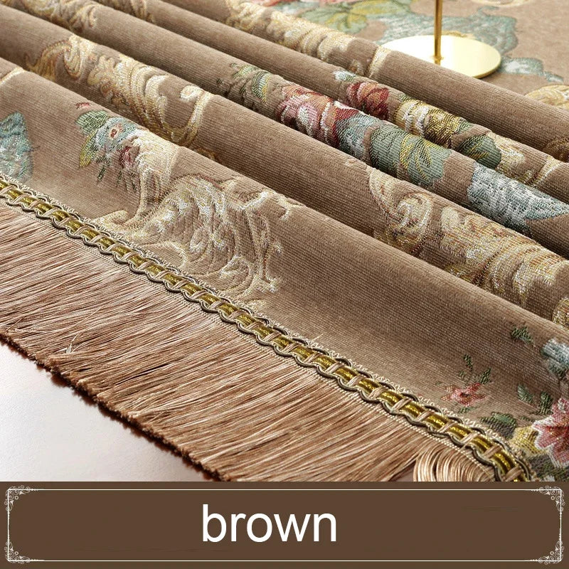 European Retro Dinning Tablecloth With Tassel Luxury Embroidery Table Cover Flower Elegant Table Cloth Decoration Living Room