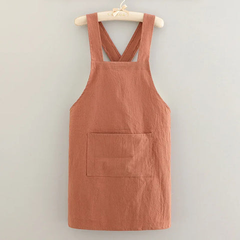 Cotton Cooking Apron Breathable Kitchen Housework Household New Style Fashion Catering Soft Protective Cover