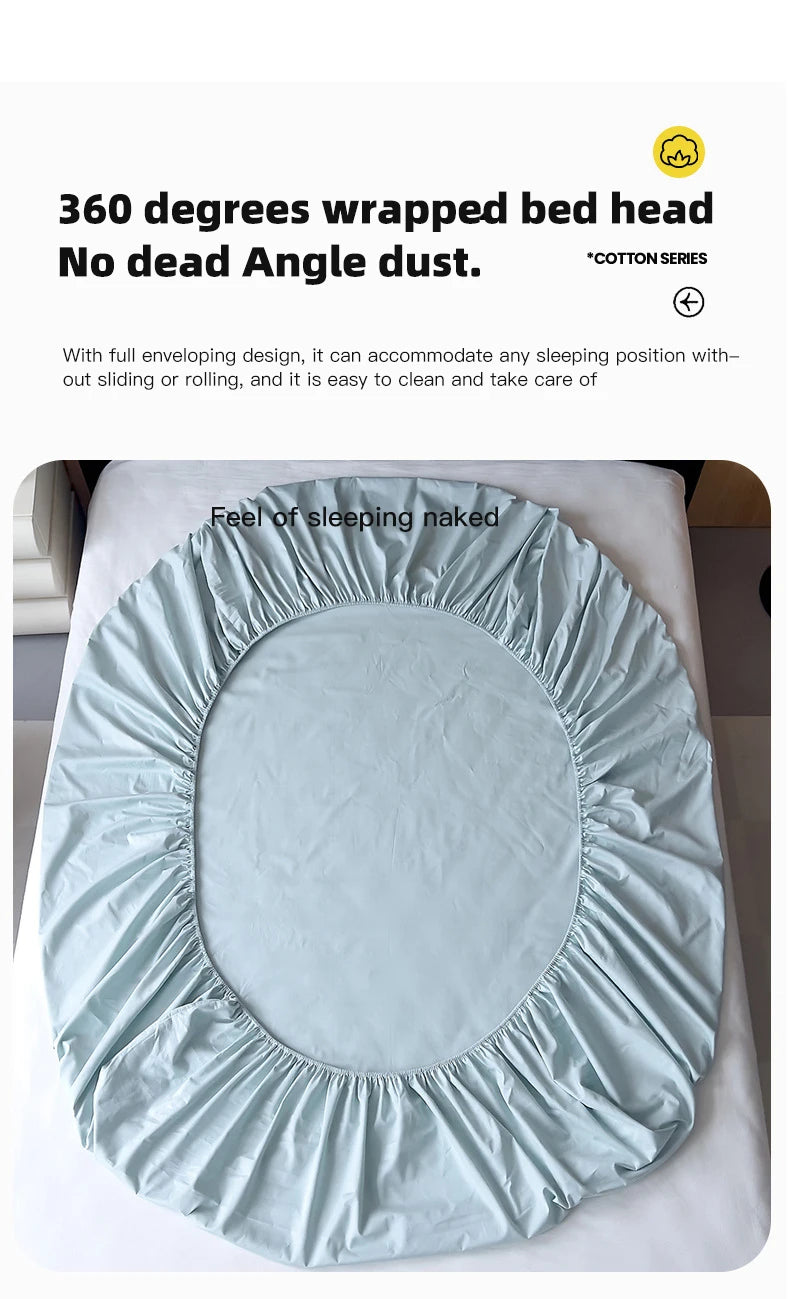 Single piece cotton bed sheet, single double bed cushion cover dustproof and breathable, mattress cover suitable for all seasons