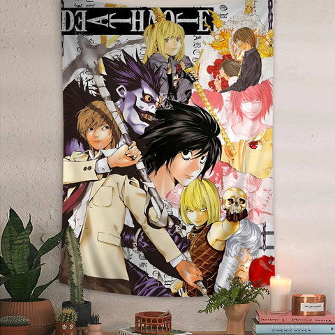 Anime Death Note DN L Colorful Tapestry Wall Hanging Bohemian Wall Tapestries Mandala Wall Hanging Sheets