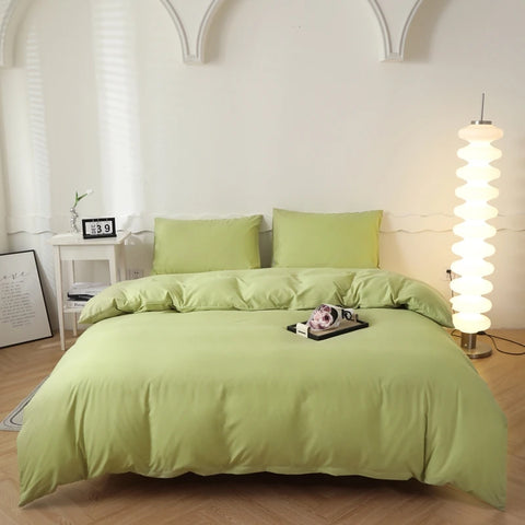 2025 New Washed Cotton Solid Color Single Quilt Set Skin Friendly Breathable Quilt Cover 180X220 200X230