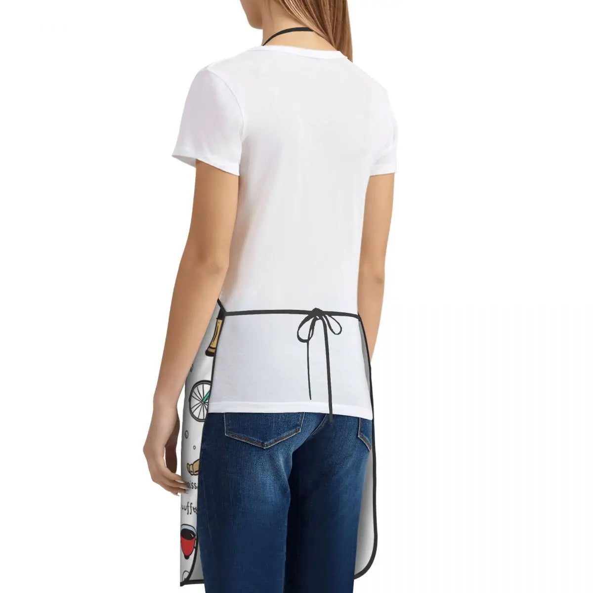 Paris Pattern Colors Apron Chef Cooking Baking Tablier Sleeveless Bib Kitchen Cleaning Pinafore for Women Men Painting