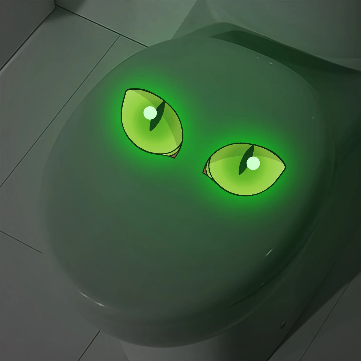 1PC Creative luminous eyes, bathroom toilet stickers, home glass wall stickers, wall decorations