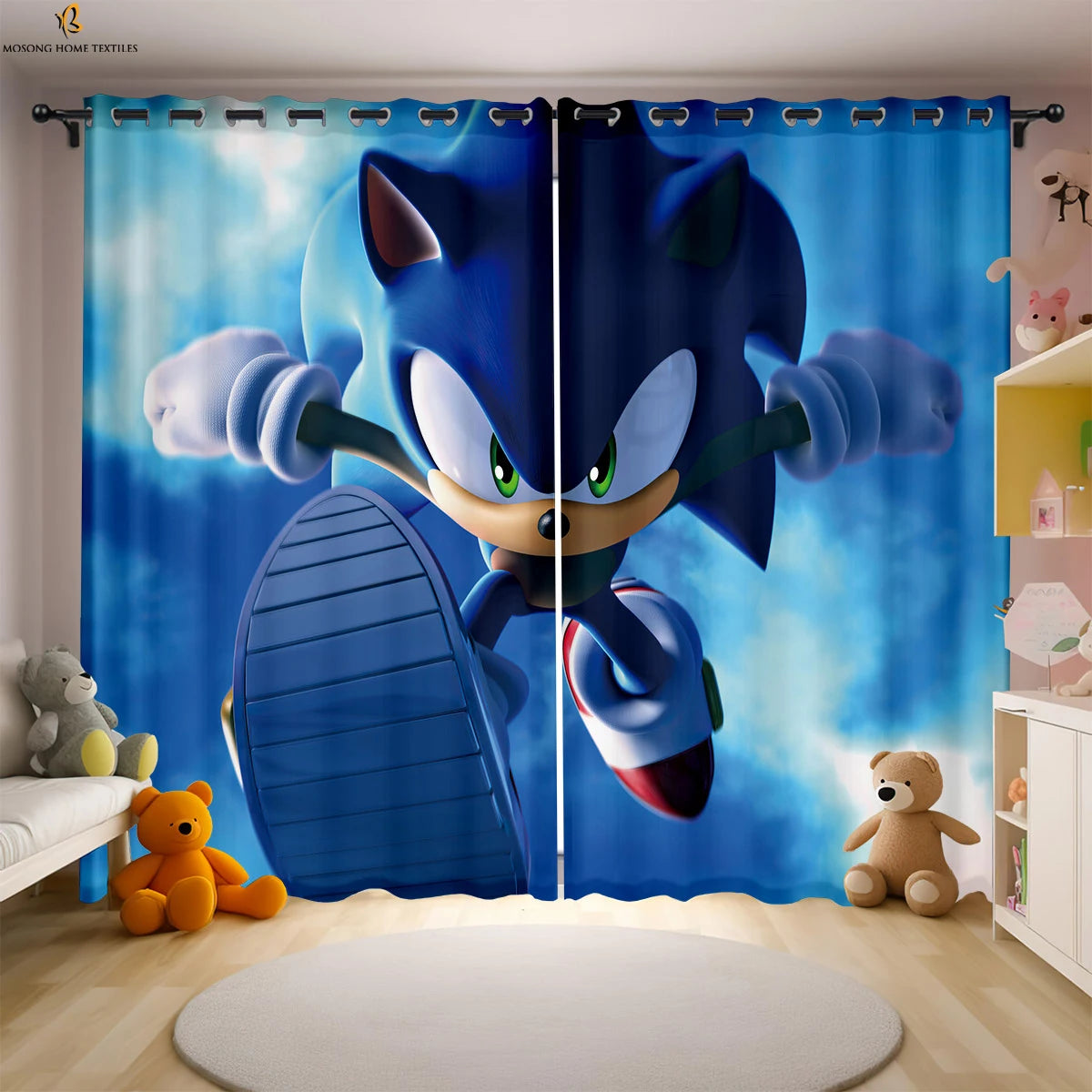 Cute Cartoon Cat Digital Printing Curtain Bedroom Living Room Kitchen Dormitory Decorative Curtain Easy To Wash And Care 2 PCS