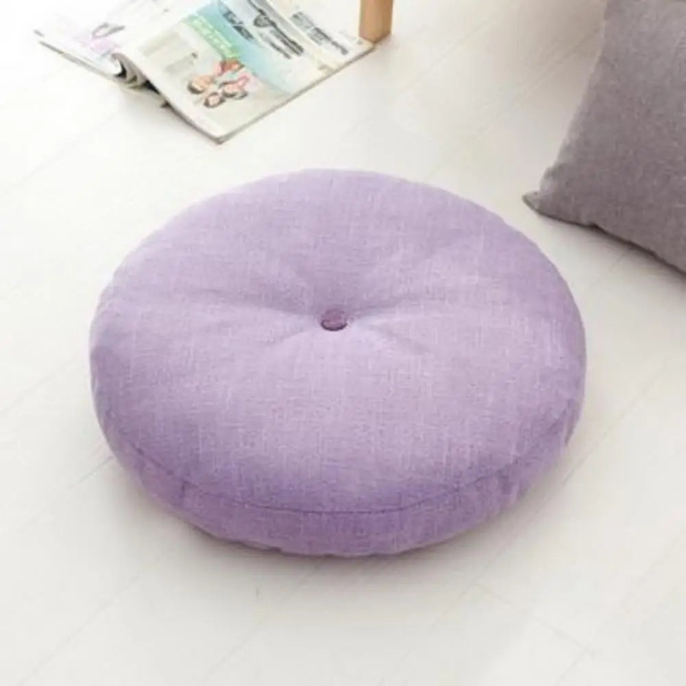 40cm Linen Seat Cushion Soft Cotton Filling Thicken Sofa Balcony Back Pillow Circular Home Office Chair Seat Buttocks Cushion