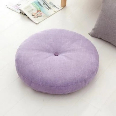 40cm Linen Seat Cushion Soft Cotton Filling Thicken Sofa Balcony Back Pillow Circular Home Office Chair Seat Buttocks Cushion