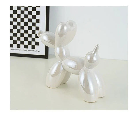 11/21CM Mini Ceramic Balloon Dog Sculpture Abstract Ornament Study Room Statue Home Office Accessories Festival Decoration ﻿