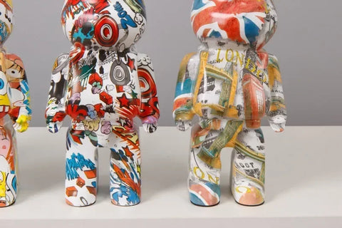 28cm Aesthetic Bear Figure Ceramics Saving Pot Statue Violent Bear Figurine Sculpture Luxury Livingroom Decoration Home Ornament