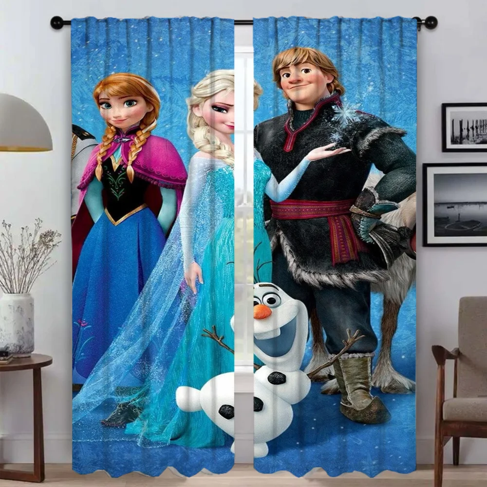 Tulle for Bedroom Frozen Blackout Curtain for Room 2 Panel Partition Curtains Child Room Home Interior Curtains Shades Living