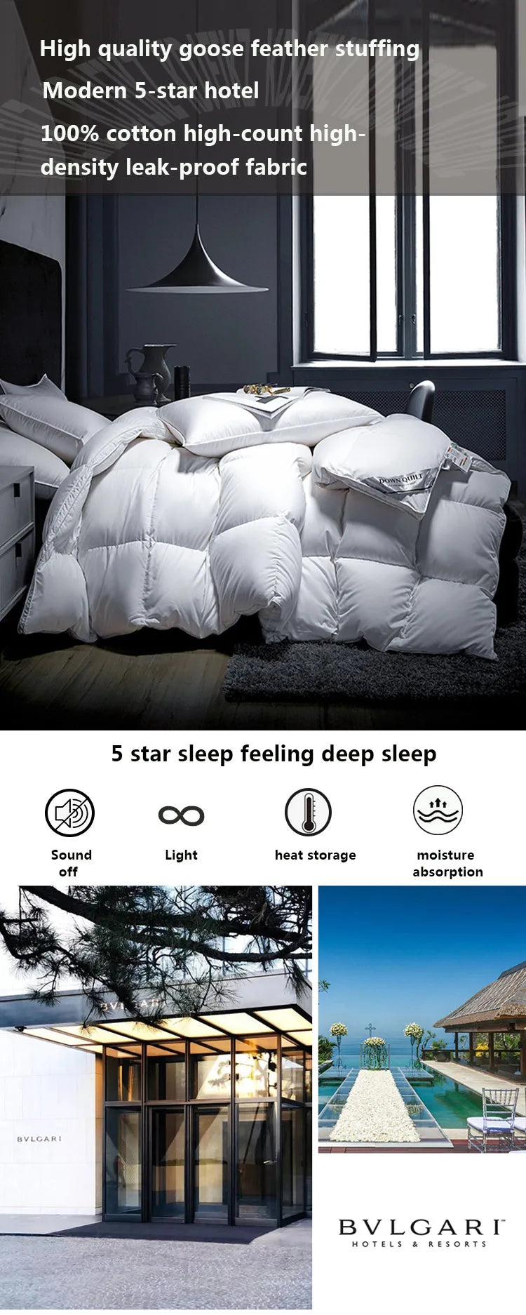 Winter Cotton Goose Down Quilt Five-Star Hotel Duvet Super Soft Fluffy Queen King Full Size Four Seasons Duvets Blanket 220x240