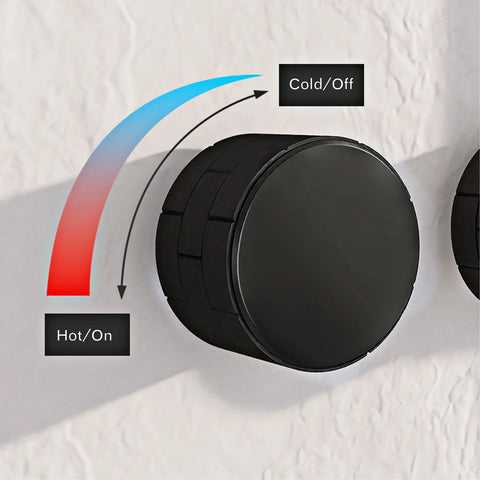 Luxury brass brushed gold wall mounted bathroom faucet with embedded dual handle hot and cold water 2 function bathtub mixer