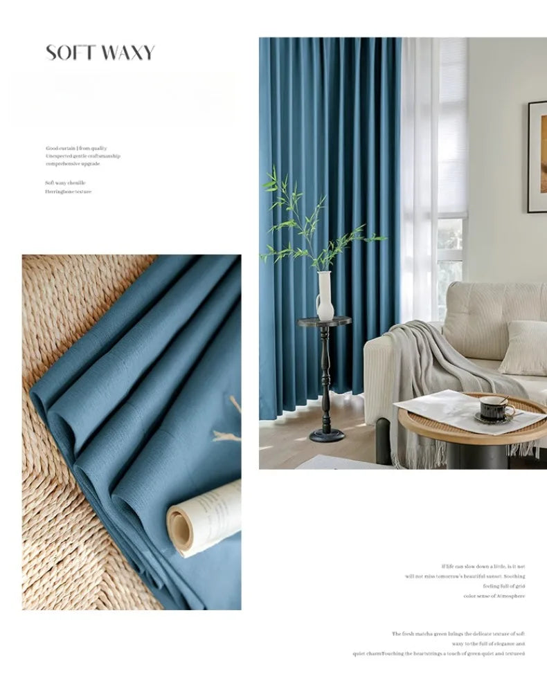 Grey Blackout Curtains Thermal Insulation Cotton Linen Drapes for Bedroom Living Room Sunshade Luxury Custom Window Treatments