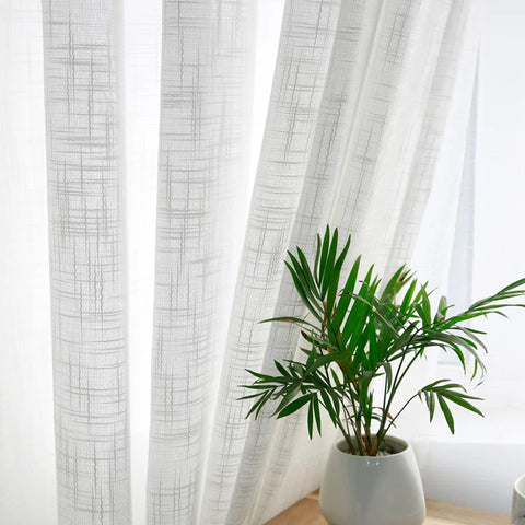 Modern White cotton linen sheer curtains for bedroom living room curtains for study curtain living room custom curtain tulle