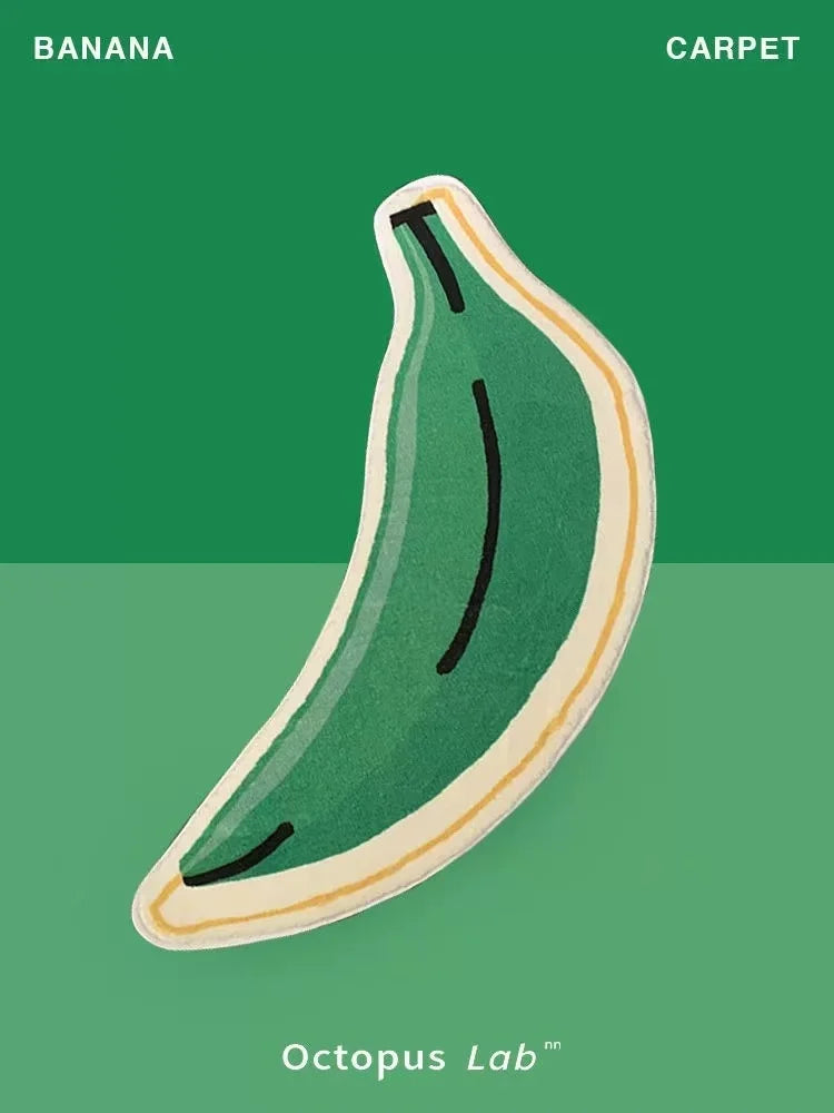 VIKAMA Cartoon Banana Carpet Bedroom Bedside Foot Mat Living Room Sofa Anti-Slip Floor Mat Balcony Mat Home Decoration