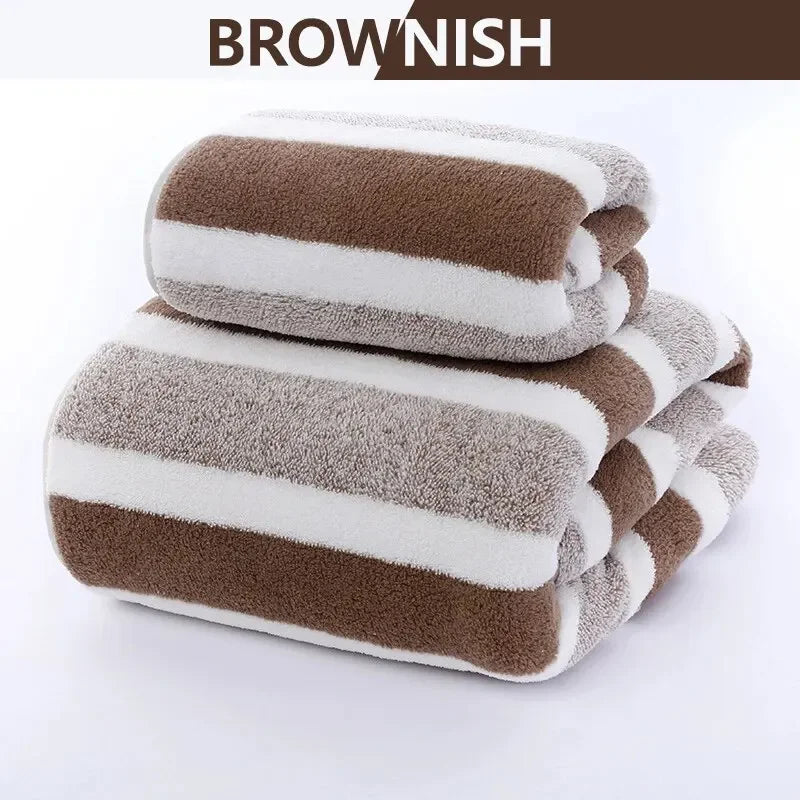 Soft towel Absorbent Striped Pattern Towel Set Soft Hand Towel Bath Towel Quick Drying Absorbent Towels For Bathroom