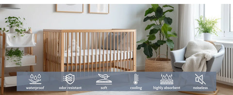 1pc Crib Mattress Protector Smooth Waterproof Mattress Cover Washable Anti Mites Bed Cover