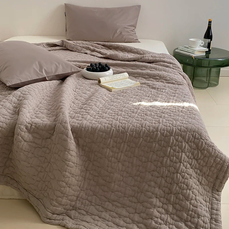 100% Cotton Duvet Quilted Quilts Single/Queen Size Comforter Summer Blanket High Quality Bedspread 여름이불(No Pillowcase)