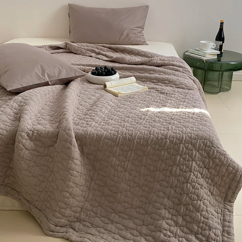 100% Cotton Duvet Quilted Quilts Single/Queen Size Comforter Summer Blanket High Quality Bedspread 여름이불(No Pillowcase)