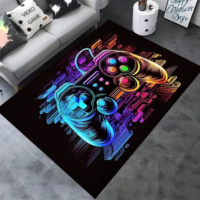 2024 Gaming for Boys Room Gamer Casual Carpet with Controller Design Rug for Game Room Bedroom Decor Non-slip Machine Washab Mat