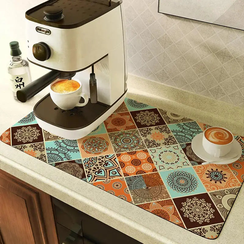 Super Absorbent Tableware Dish Drying Mat Drain Pads Table Placemat Coffee Drainer Rug Tea Cup Drink Holder Kitchen Decoration