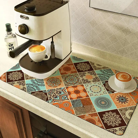 Super Absorbent Tableware Dish Drying Mat Drain Pads Table Placemat Coffee Drainer Rug Tea Cup Drink Holder Kitchen Decoration