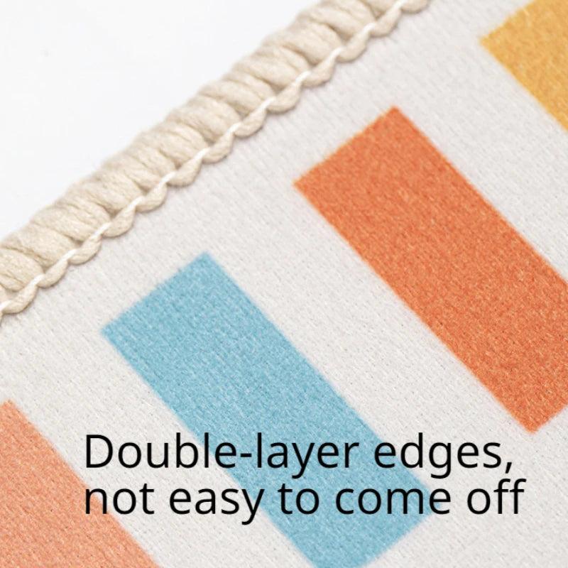 Cartoon Style Rugs for Bedroom Washable Living Room Decoration Round Carpet Anti-slip Children's Room Floor Mat Soft Bedside Rug