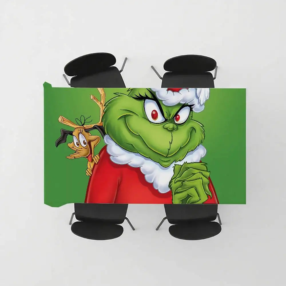 Cartoon The G-Grinch Table Cloth Tablecloth Party Decor Farmhouse Kitchen Dining Table Cloth Wedding Decorations