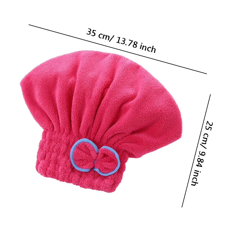 Quick Drying Hair Cap Women Bowtie Bathing Hat Microfiber Towel Superfiber Shower Cap For Spa Bathroom Accessories Shower Cap