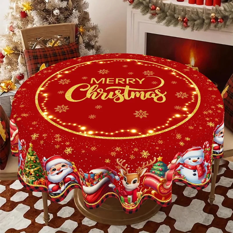 Christmas Tablecloth Christmas Decorations for Home 2025 Xmas Gifts Navidad New Year Winter Holiday Kitchen Dining Table Cover