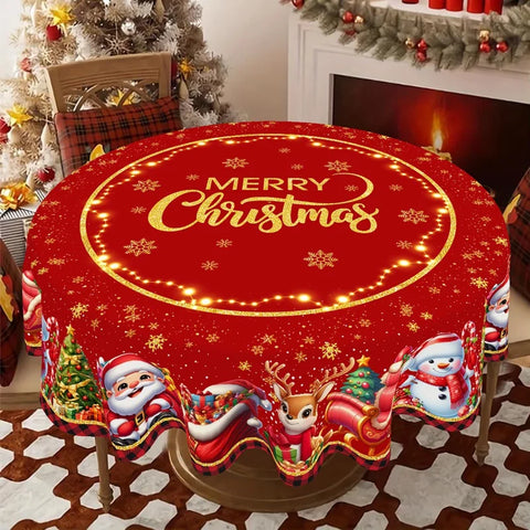 Christmas Tablecloth Christmas Decorations for Home 2025 Xmas Gifts Navidad New Year Winter Holiday Kitchen Dining Table Cover
