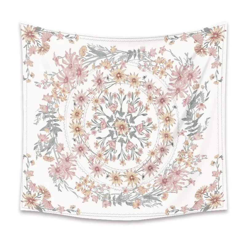 Macrame Wall Decor Tapestry Mandala Flower Psychedelic Bohemian Wall Hanging Home Living Room Dorm Bedroom Decor Aesthetic Tapiz
