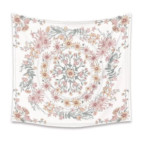 Macrame Wall Decor Tapestry Mandala Flower Psychedelic Bohemian Wall Hanging Home Living Room Dorm Bedroom Decor Aesthetic Tapiz