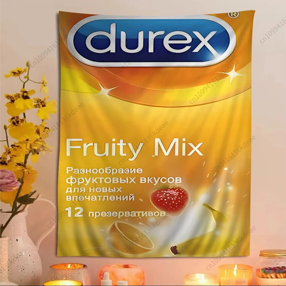 Popular Condom D-Dur-exS Tapestry Anime Wallpaper Wall Hanging Cloth Dorm Headboard Aesthetic Room Decoration Background Cloth