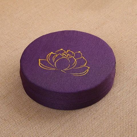Yoga Meditation Cushion Round Thickened Embroidered Lotus Cushion with Backrest and Pillow 40*6cm Tatami Is Removable Washable