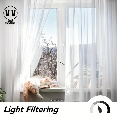 White Tulle Chiffon Sheer Curtains for Living Room Window Balcony Luxury Yarn High Quality Custom Size Drapes Bedroom Decor