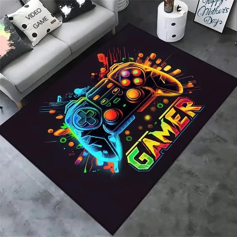 2024 Gaming for Boys Room Gamer Casual Carpet with Controller Design Rug for Game Room Bedroom Decor Non-slip Machine Washab Mat