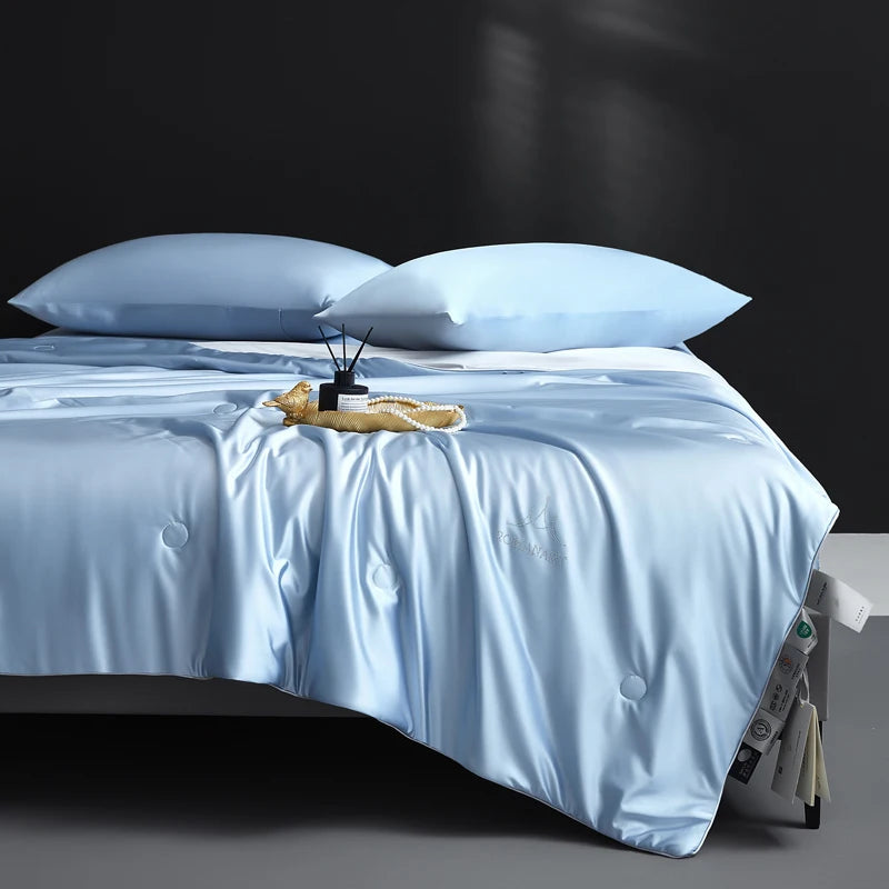 Luxurious Mulberry Silk Summer Quilt/Duvet/Comforter, 100% Natural Long Strand Silk Bedding, Washed Silk Shell, Lightweight Soft