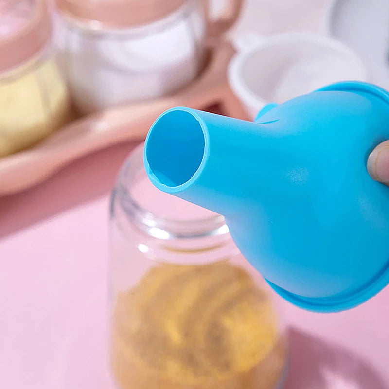 7CM Silicone Wide-Mouth Funnel Wide Mouth And Large Diameter Funnel Pour Oil Milk Powder Beans Dispense Funnel Kitchen Tool