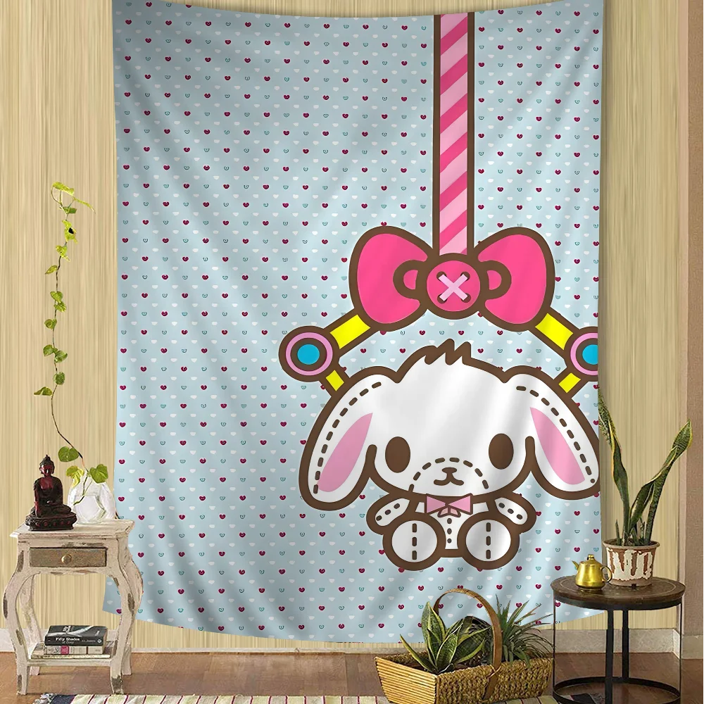 S_sugarbunnies Anime Kawaii Cartoon Tapestry Bohemian Wall Tapestries Mandala Wall Hanging Sheets