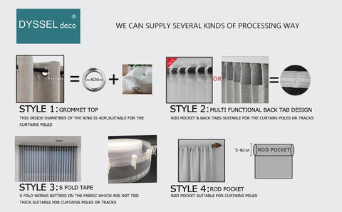 Modern Decorative Linen Solid Home Linen White Sheer European Style Window Curtains Rod Pocket Grommet for Living Room Bedroom