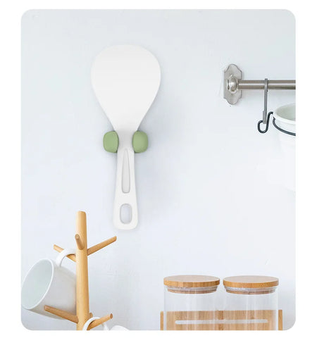 Rice Spoon Holder Silicone Storage Rack, Kitchen Wall-Mounted Cooker Spoon Shelf, Placement Rack Kitchen Organizers Accessories