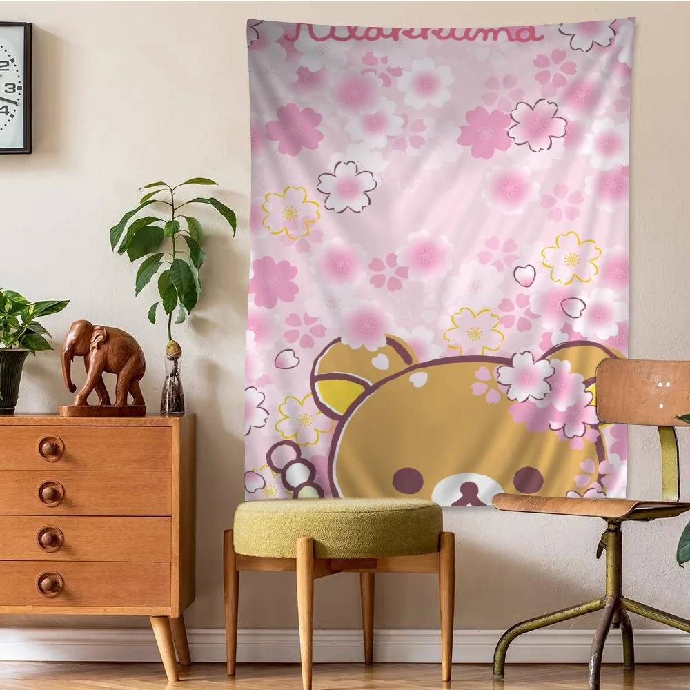 Cute Cartoon R-Rilakkuma Hippie Wall Hanging Tapestries Bohemian Wall Tapestries Mandala INS Home Decor