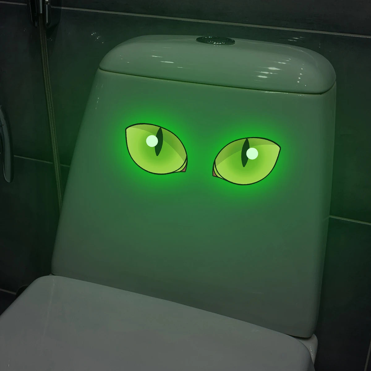 1PC Creative luminous eyes, bathroom toilet stickers, home glass wall stickers, wall decorations