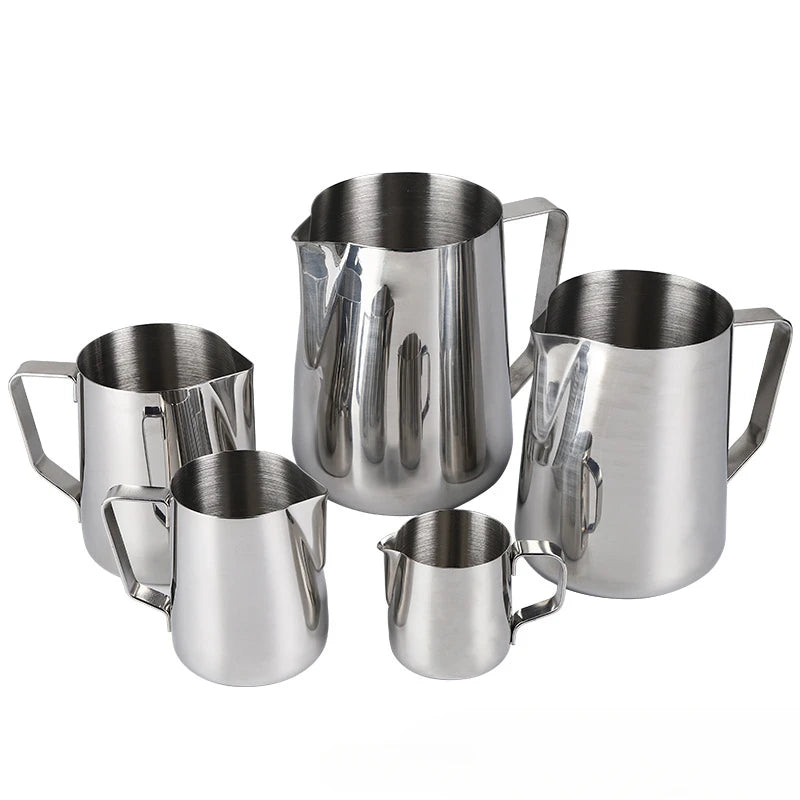 100/150/350/600ml Coffee Milk Frothing Jug Latte Art Milk Frother Pitcher Stainless Steel Measurement Jug Pot Coffee Accessorie
