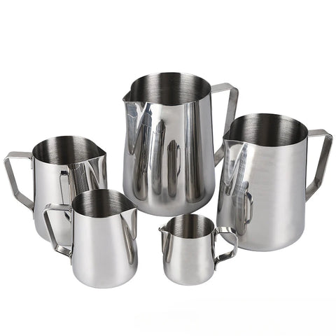 100/150/350/600ml Coffee Milk Frothing Jug Latte Art Milk Frother Pitcher Stainless Steel Measurement Jug Pot Coffee Accessorie
